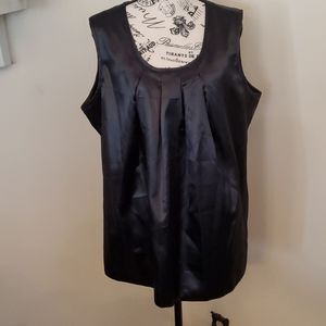 Black silky sleeveless top